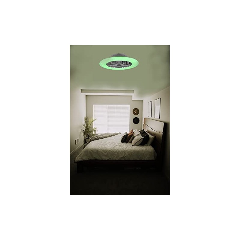 Ventilatore A Soffitto Con Luce 122 Cm (48″), 6 Velocità, Motore DC Silenzioso Reversibile, Telecomando, Stile Casolare Con Pale Bicolore Noce